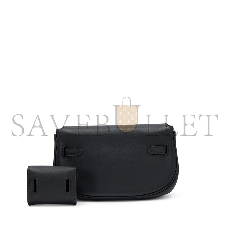 H**mes KELLY MOOVE BLACK SWIFT PALLADIUM HARDWARE (20*11.5*6cm)